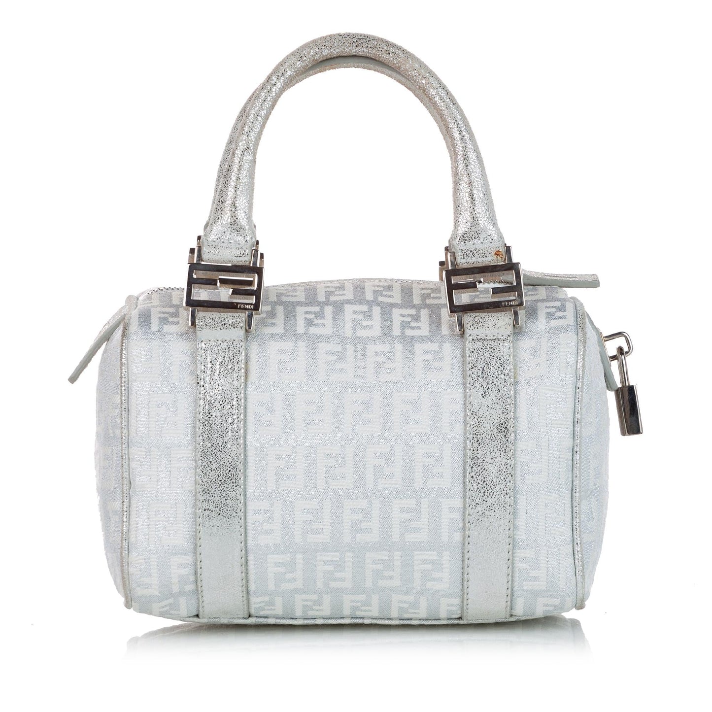 Fendi Zucchino Boston Bag Shg Canvas Satchel Bag