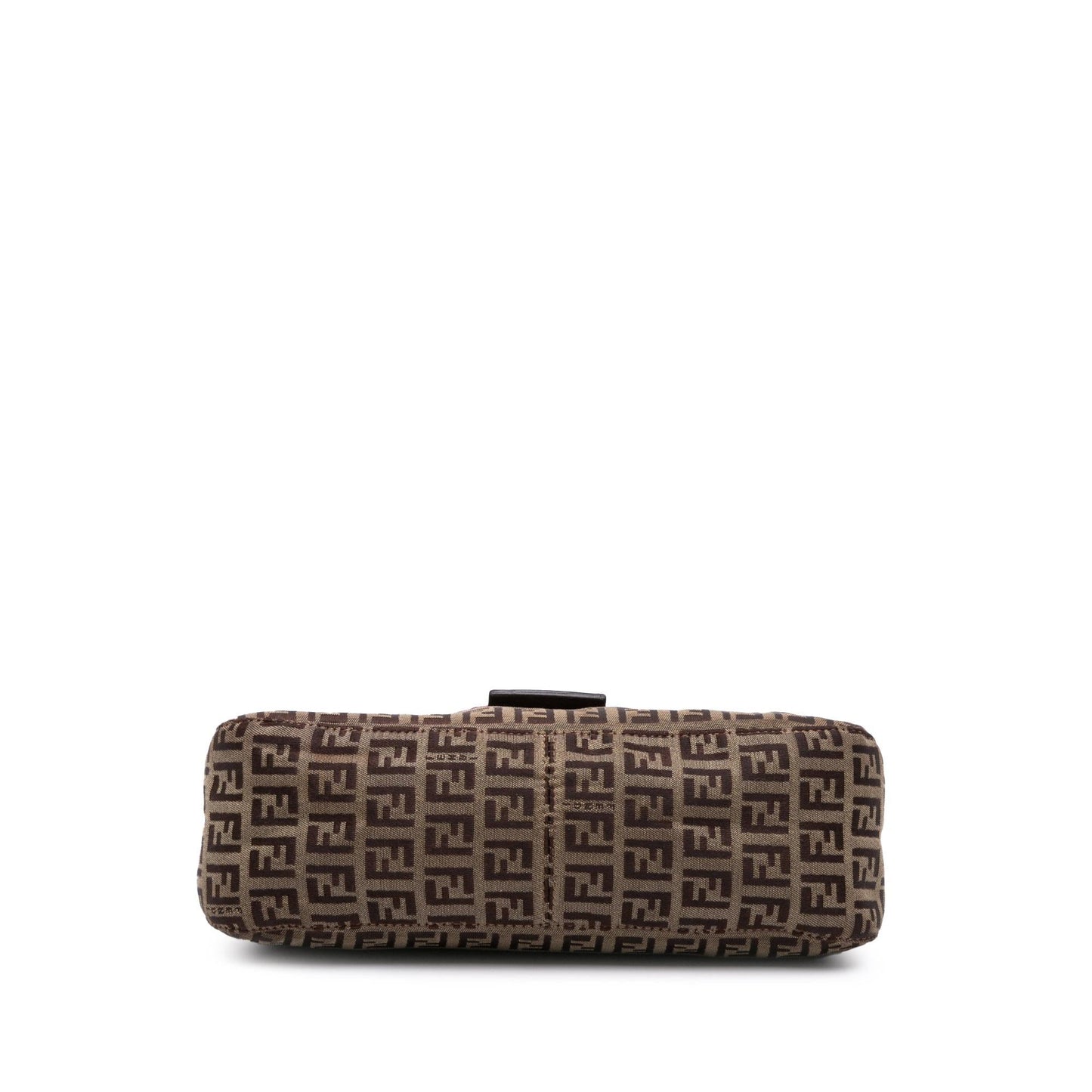 Fendi Zucchino Double Shoulder Bag Canvas Chain Flap