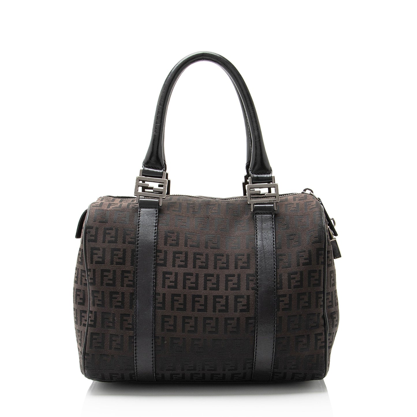 Fendi Zucchino Forever Boston Bag Canvas Small Satchel Bag