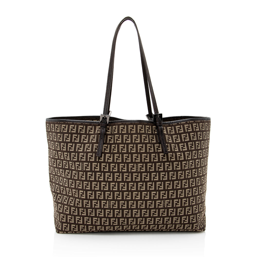 Fendi Zucchino Tote Shf Large Logo Tote Bag