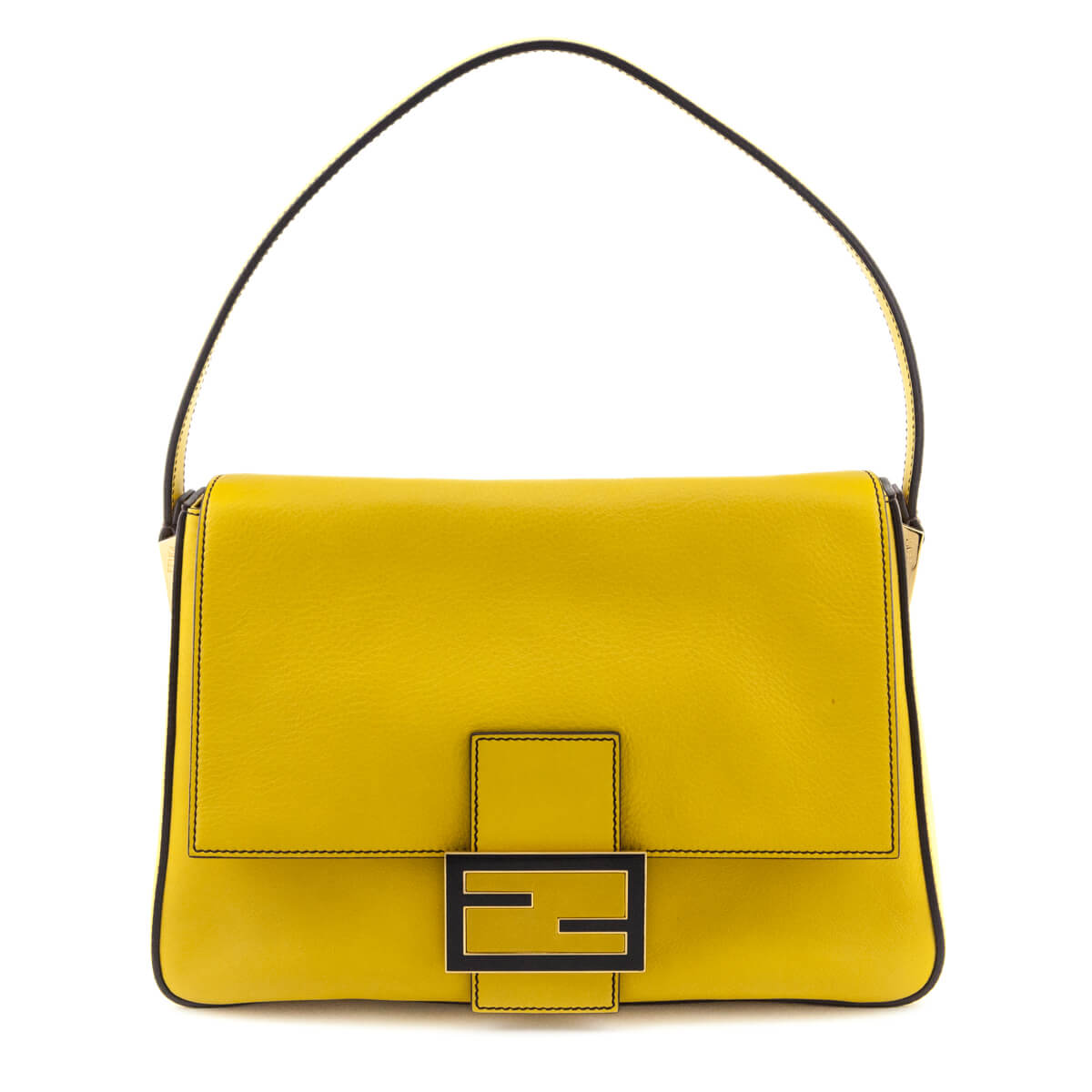 Fendi Handbag Chantilly & Flamingo Enamel Big Forever Mamma Vitello Black Shoulder Bag