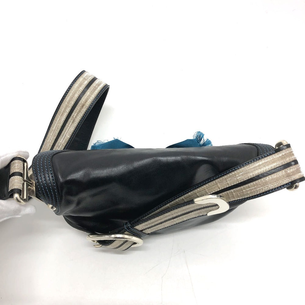 Shoulder Bag Ribbon Crossbody Women Leather Black Crossbody Bag