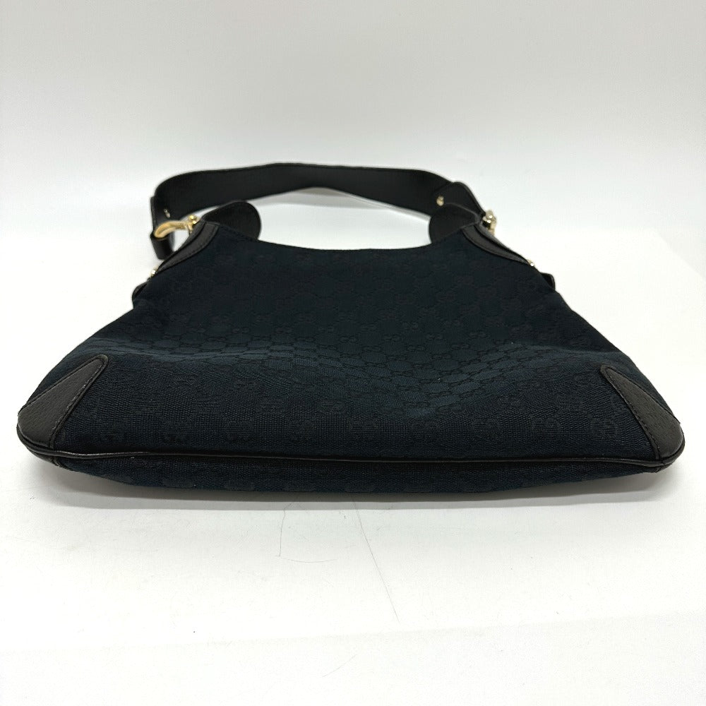 Gucci GG Horsebit Leather Canvas Black Handbag