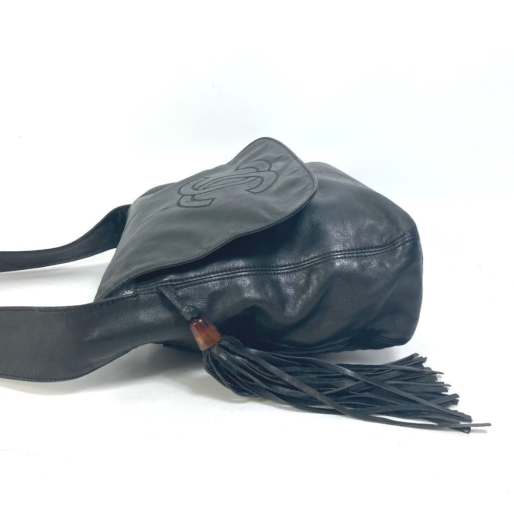 Chanel lambskin CC COCO Mark Black Shoulder Bag
