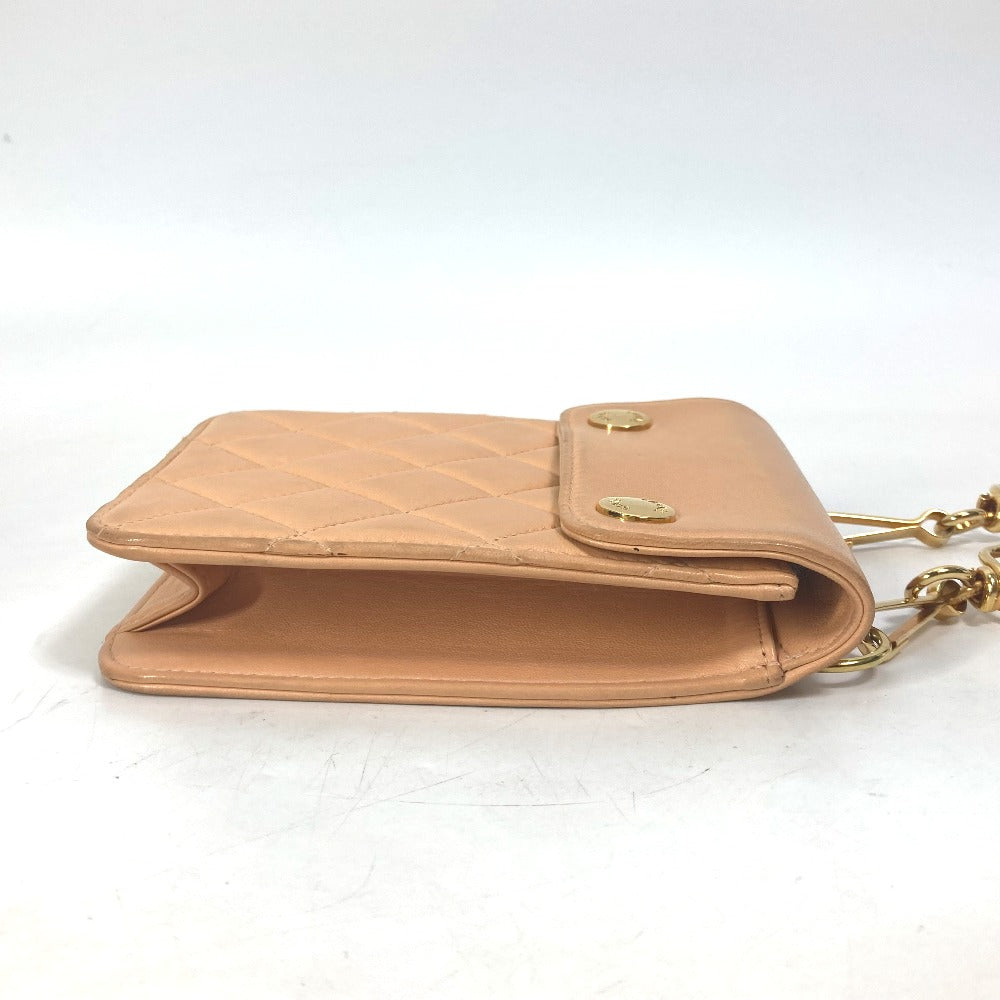 Chanel lambskin type neck smartphone Matelasse Quilting Pink Shoulder Bag