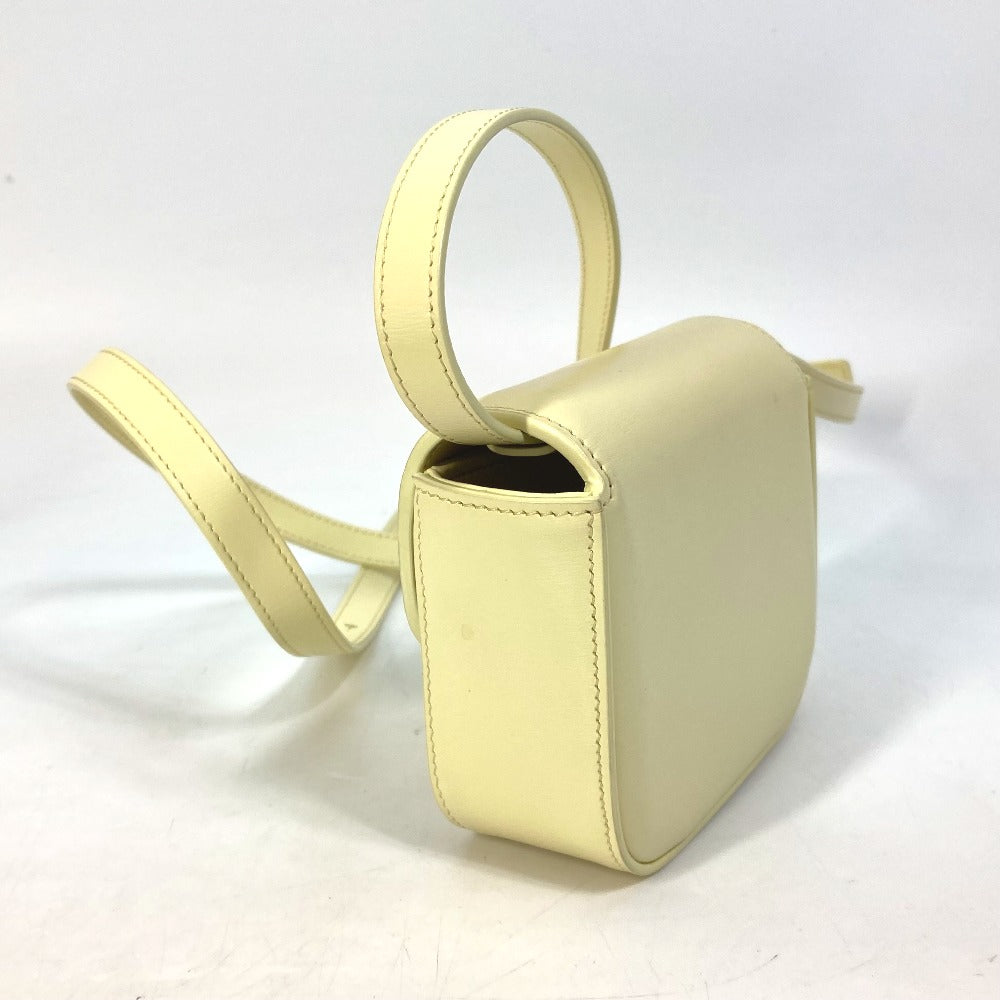 Shoulder Bag . Oy Yellow Shiny Calfskin Leather Mini
