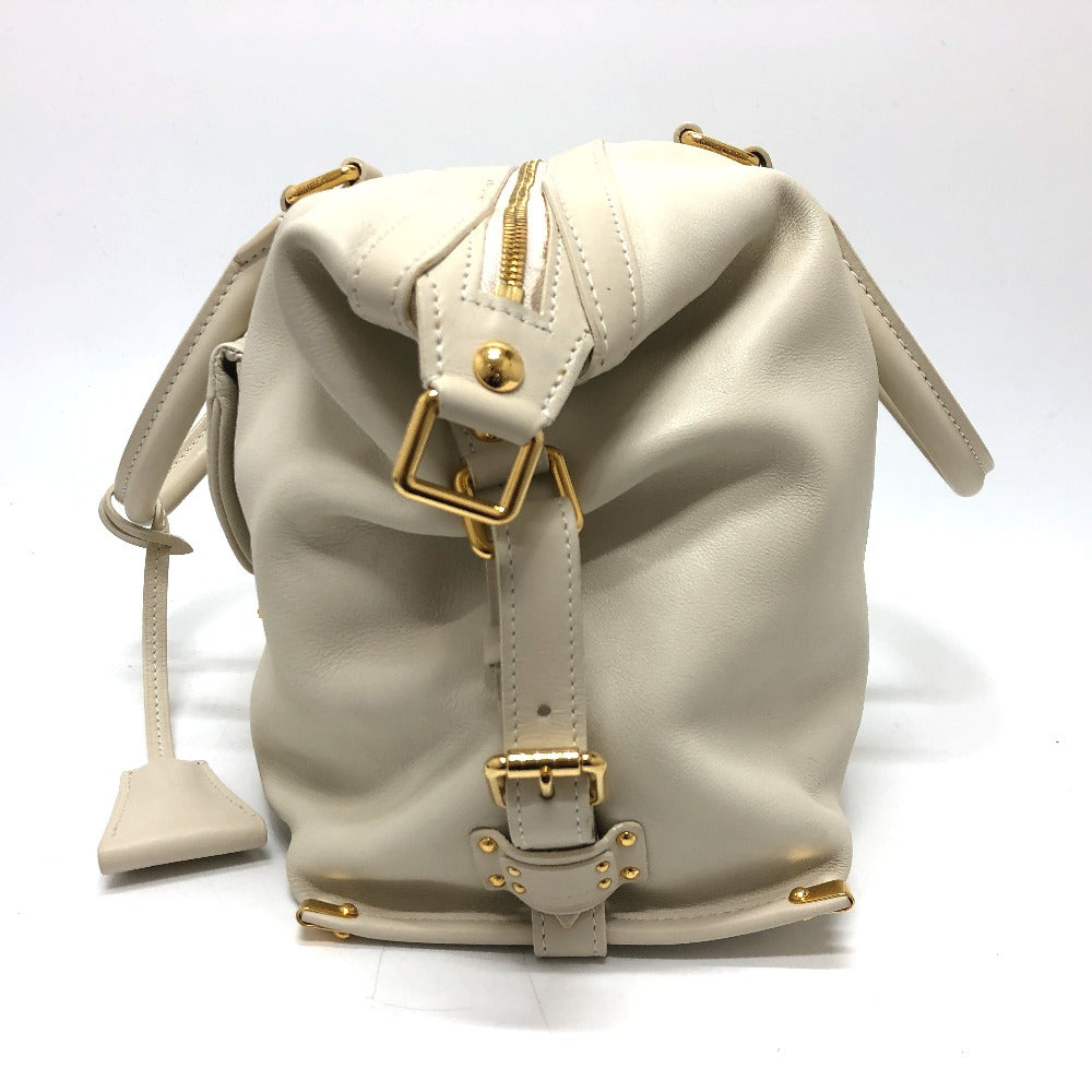 Louis Vuitton Boston Duffel Sac Louis Leather White Travel Bag