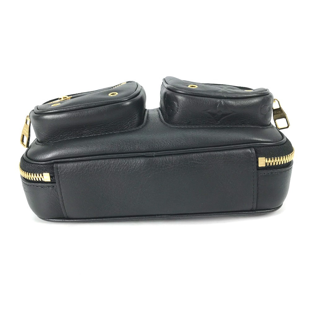 Louis Vuitton M80450 Utility Monogram Leather Black Crossbody Bag