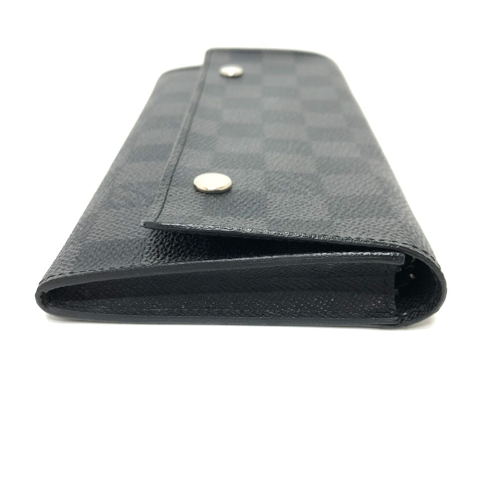 Louis Vuitton Long Purse N63084 Damier Grafitto Canvas Black Wallet Case
