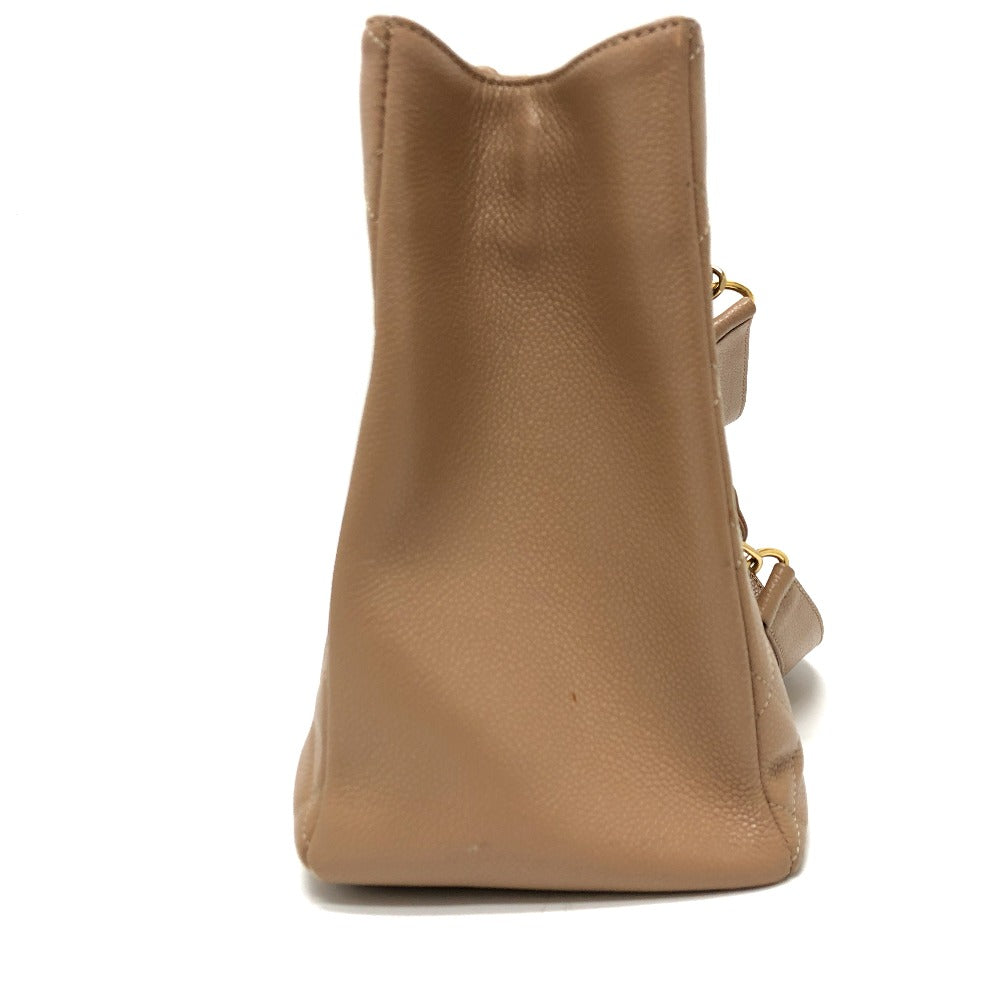 Chanel Caviar skin Decacoco CC COCO Mark Beige Shoulder Bag