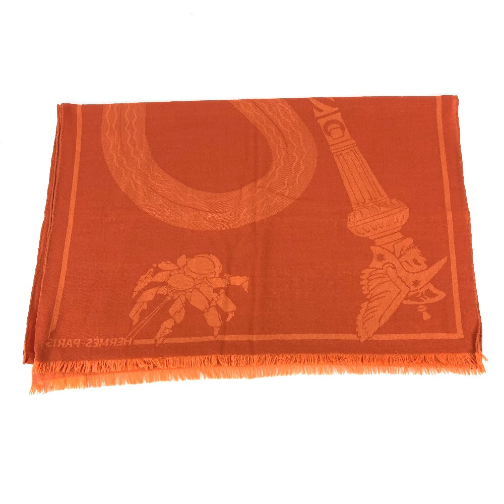 Stall Wool Orange Horse Pattern Cheval Format Large Travel Bag