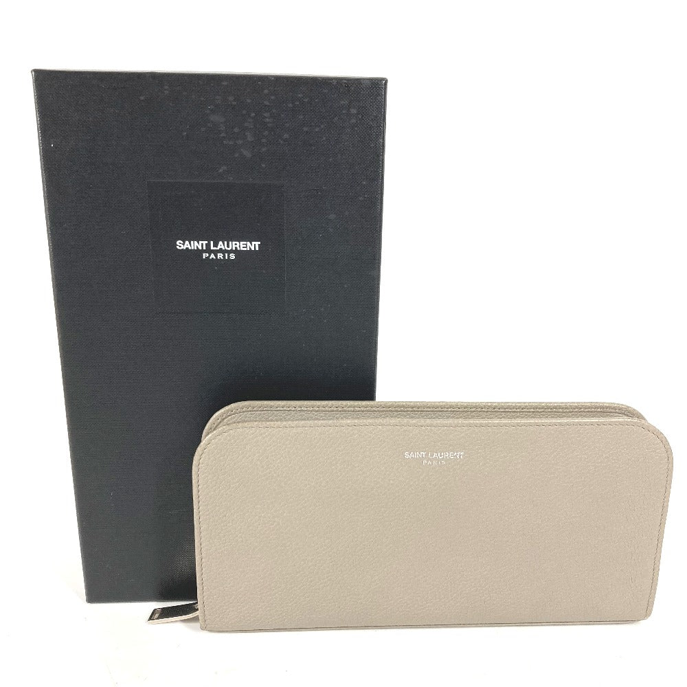 Saint Paris Long Wallet Purse Gray Long Leather Logo Travel Bag