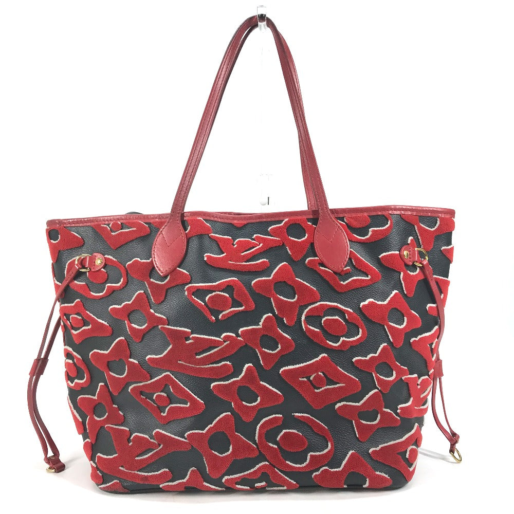 Louis Vuitton M45544 toughage LVxUF Urs Fischer Monogram Canvas Red Neverfull Tote Bag
