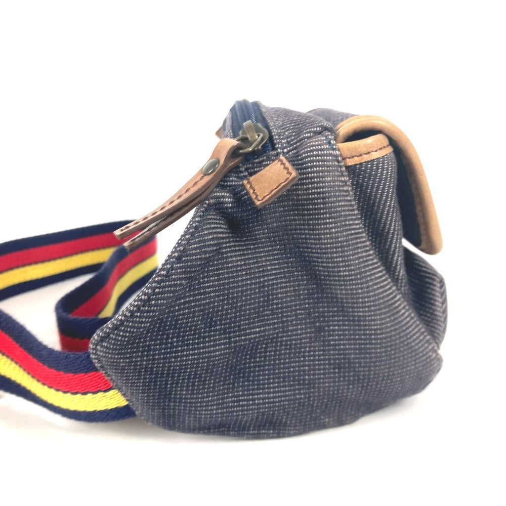 Fendi Sling Bag Rainbow Ff Women Leather Canvas Denim Crossbody Bag