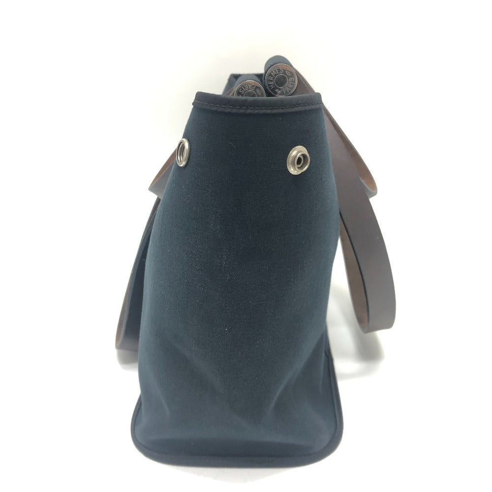 Hermes Tote Bag Kavac Elan Pm Leather Canvas Black