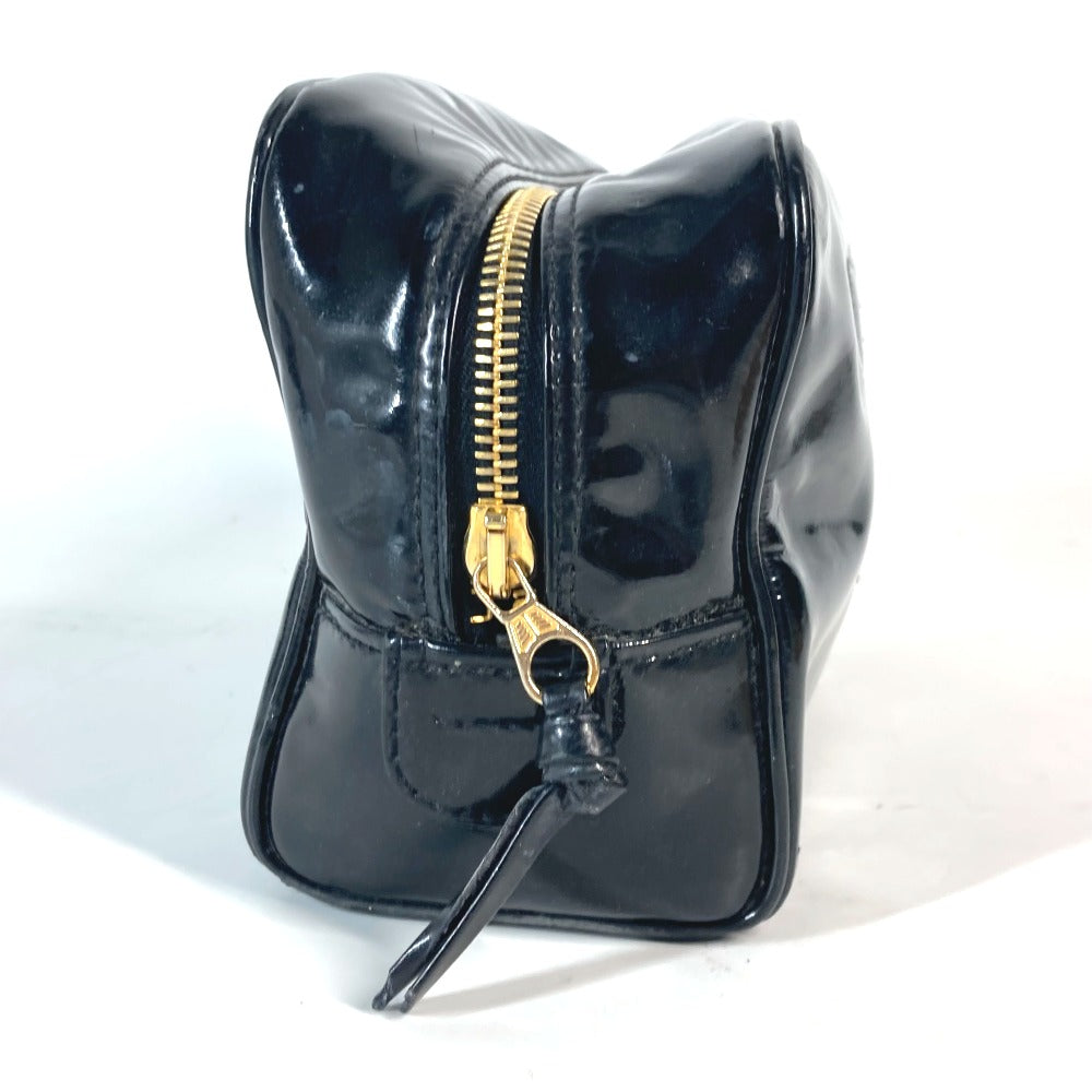 Chanel Cosmetics enamel Cosmetic porch CC COCO Black Handbag