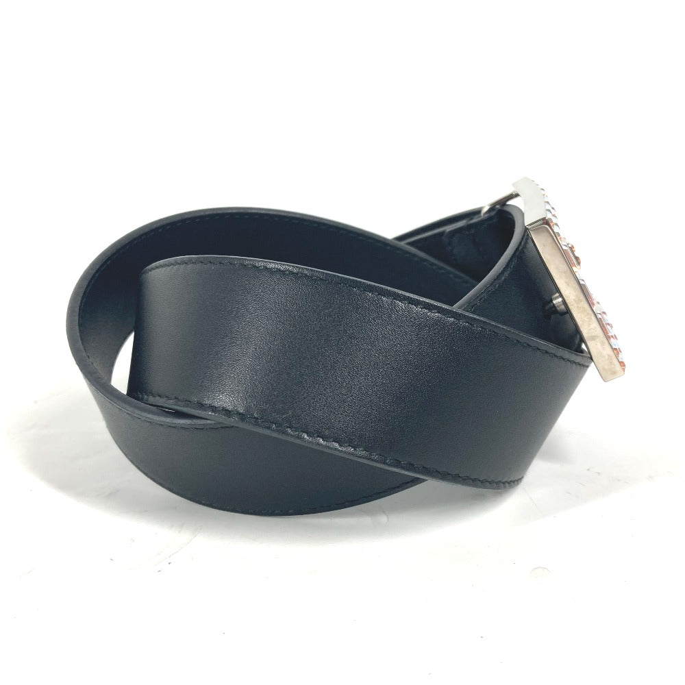 Gucci Sequin GG crystal Leather Black Logo Belt