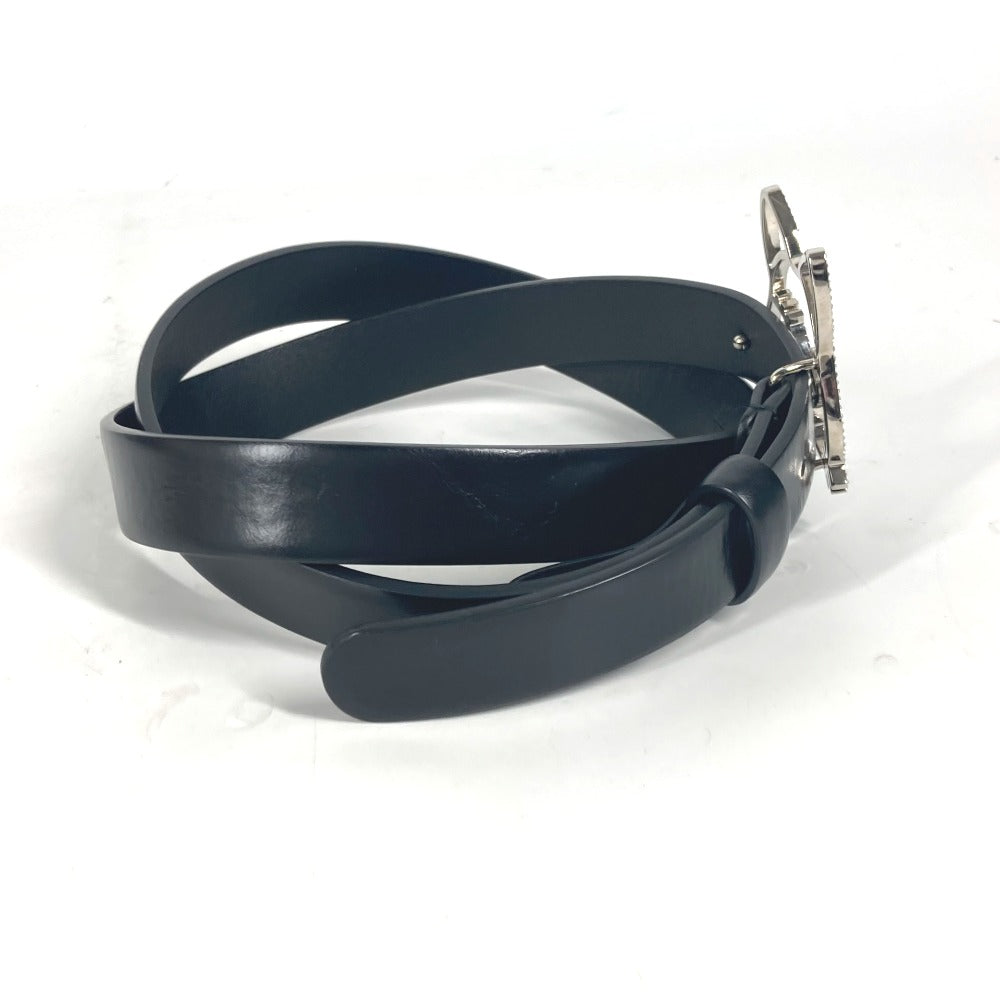 Chanel belt 16K Cat 80 Black Leather