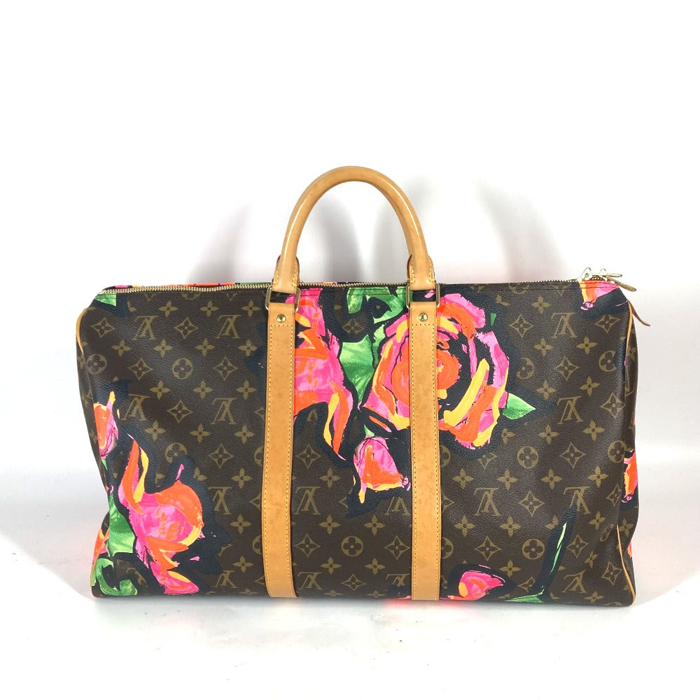 Louis Vuitton Boston Duffel M48605 Rose Keepall Monogram Canvas Brown Travel Bag