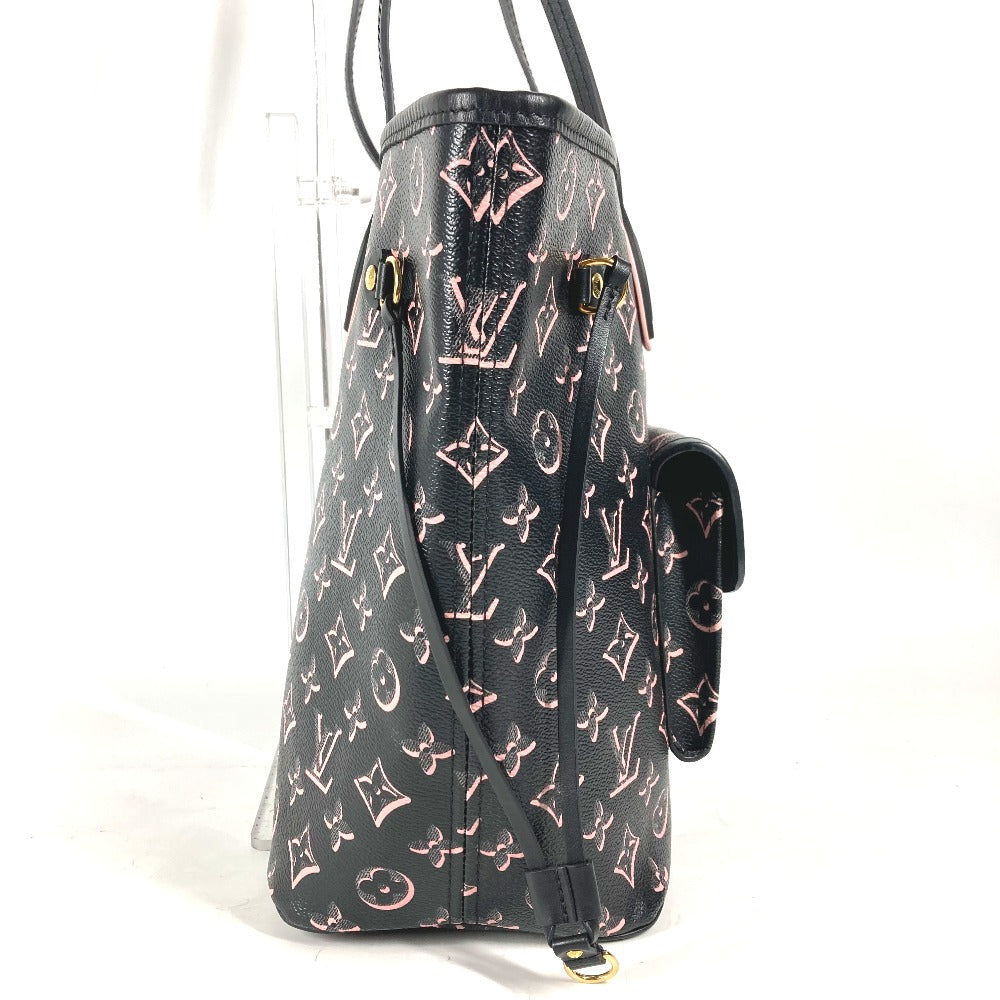 Louis Vuitton M46137 coated Neverfull MM Monogram Leather Canvas Black Apparel