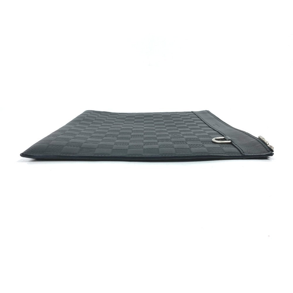 Louis Vuitton N60112 Damier Anfini Damier Anfini Leather Black Clutch Bag