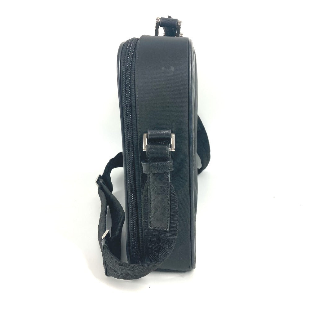 Shoulder Bag Triangle Logo Plate Leather Nylon
