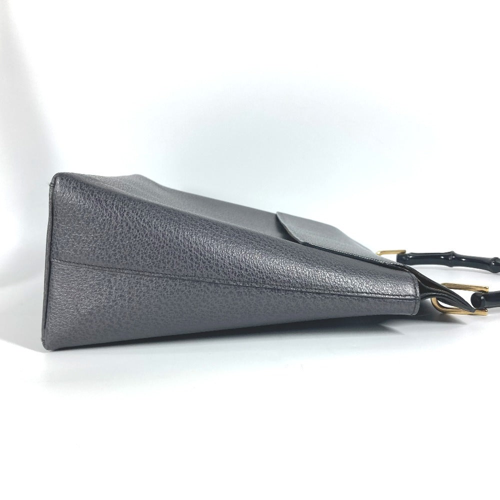 Gucci 001ã» Bamboo Leather Gray Handbag