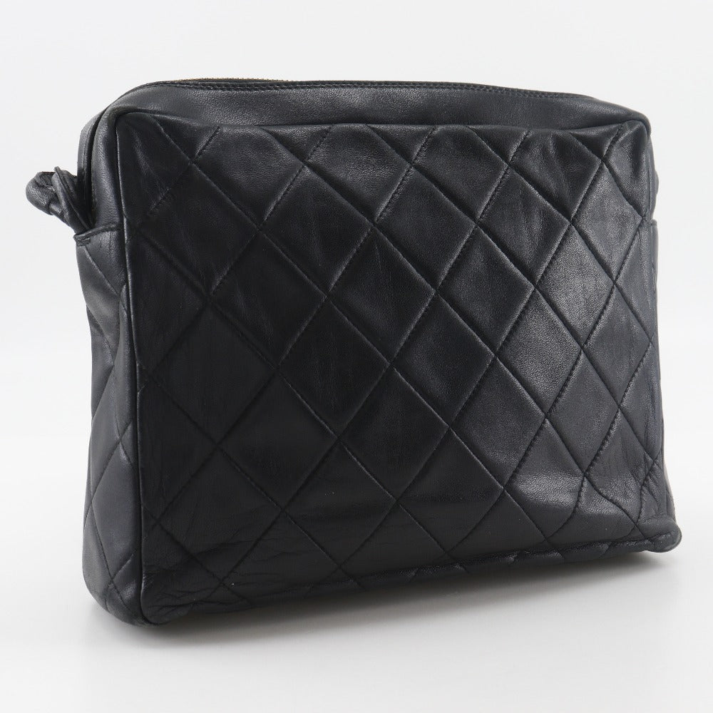 Chanel lambskin rope Matrasse COCO Mark Black Shoulder Bag