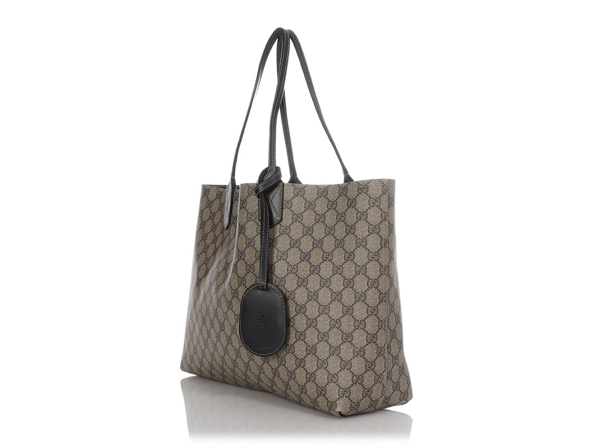 Gucci Supreme Reversible Tote Monogram Black Tote Bag