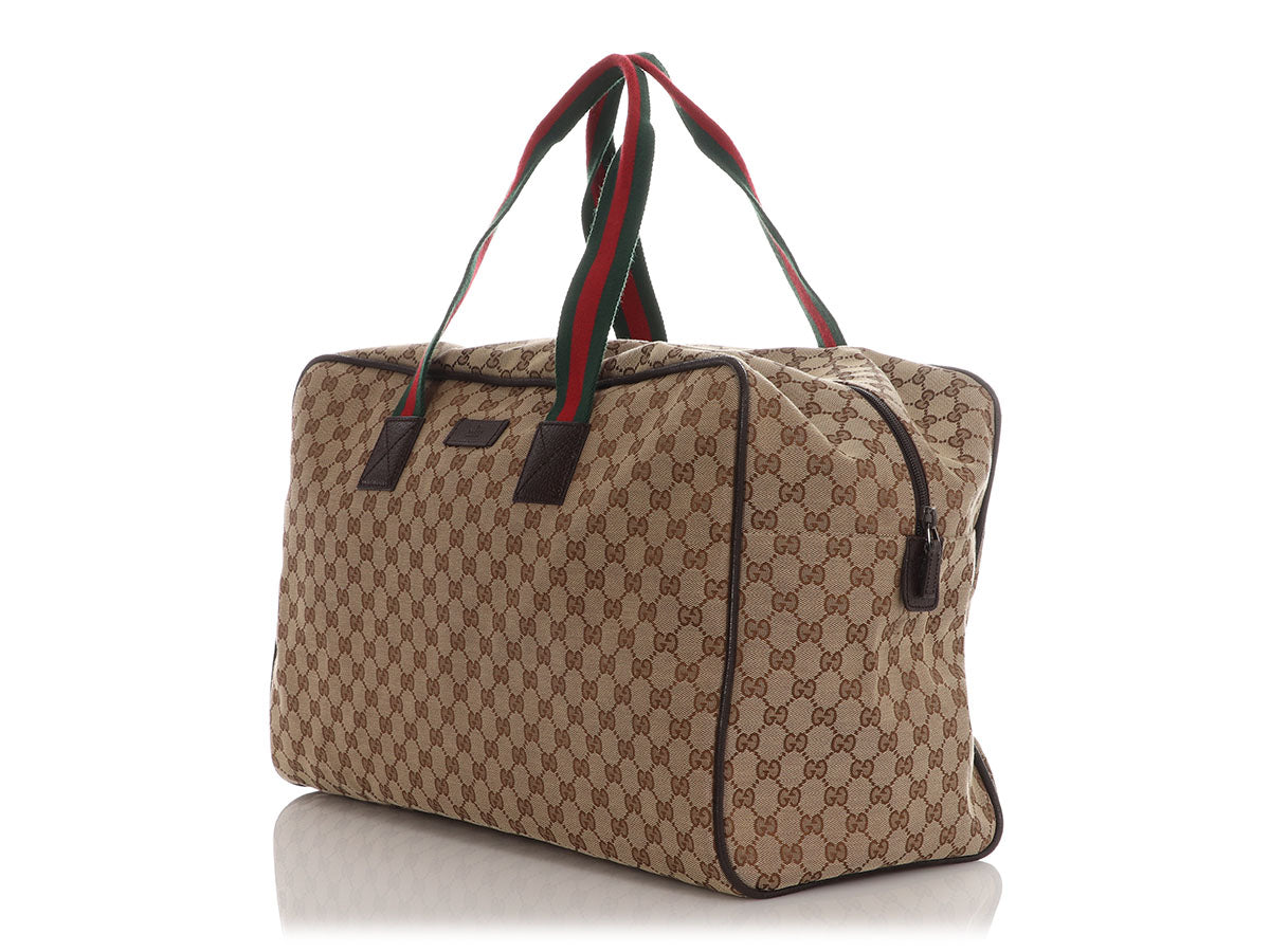 Gucci Weekender Duffle Travel Bag Canvas