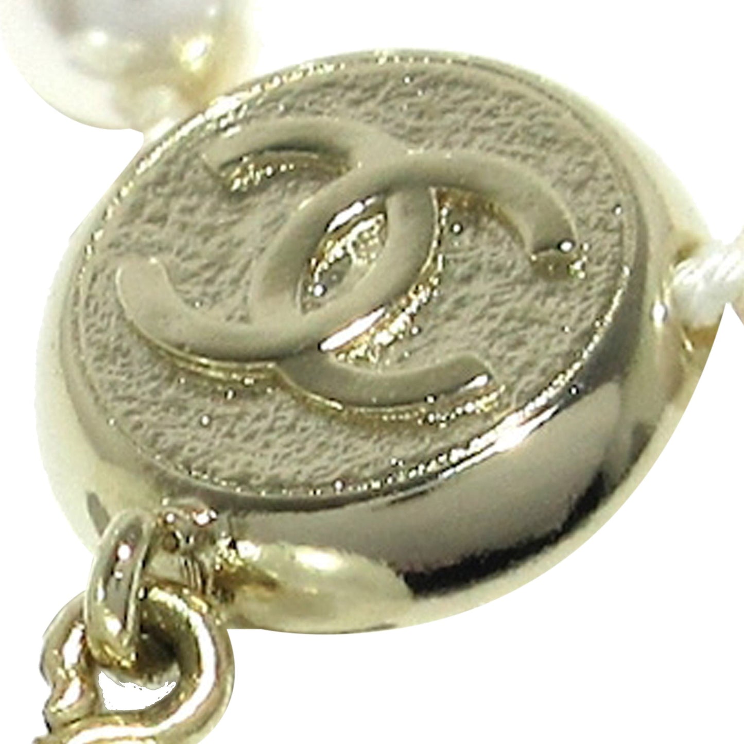 CHANEL CC Heart Pearl Pendant Necklace Costume Necklace