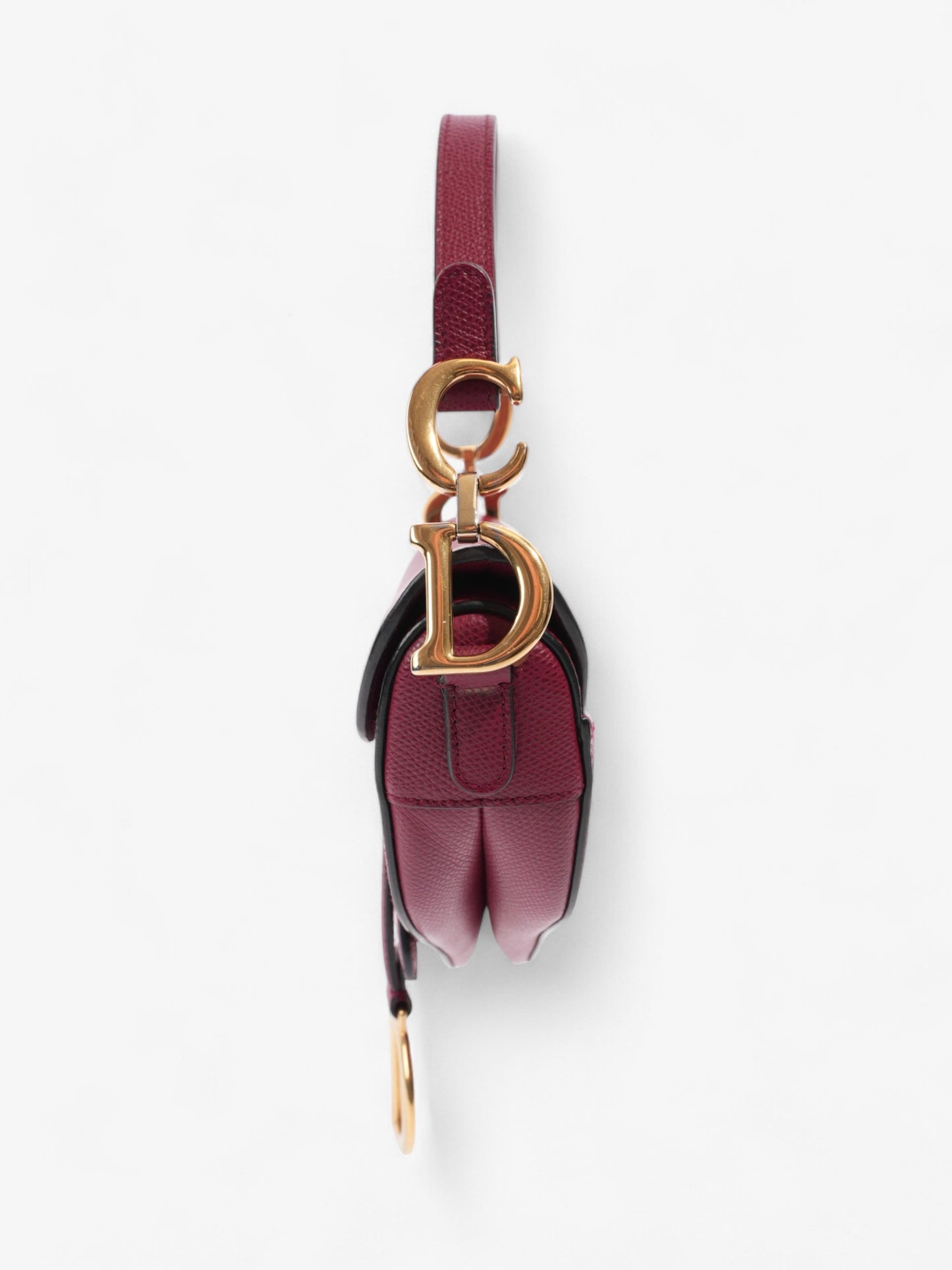 Dior Christian Saddle Bag Bordeaux Calfskin Leather Red Mini Travel Bag