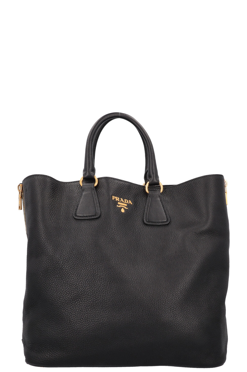 Prada Tote Bag Bag Leather Black Gold