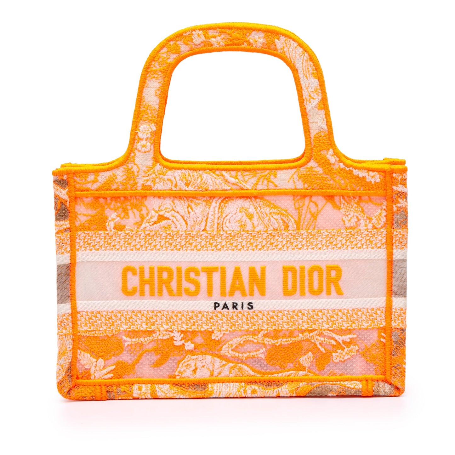 Dior Handbag iviera Toile De Jouy Book Tote Canvas Orange Mini Tote Bag