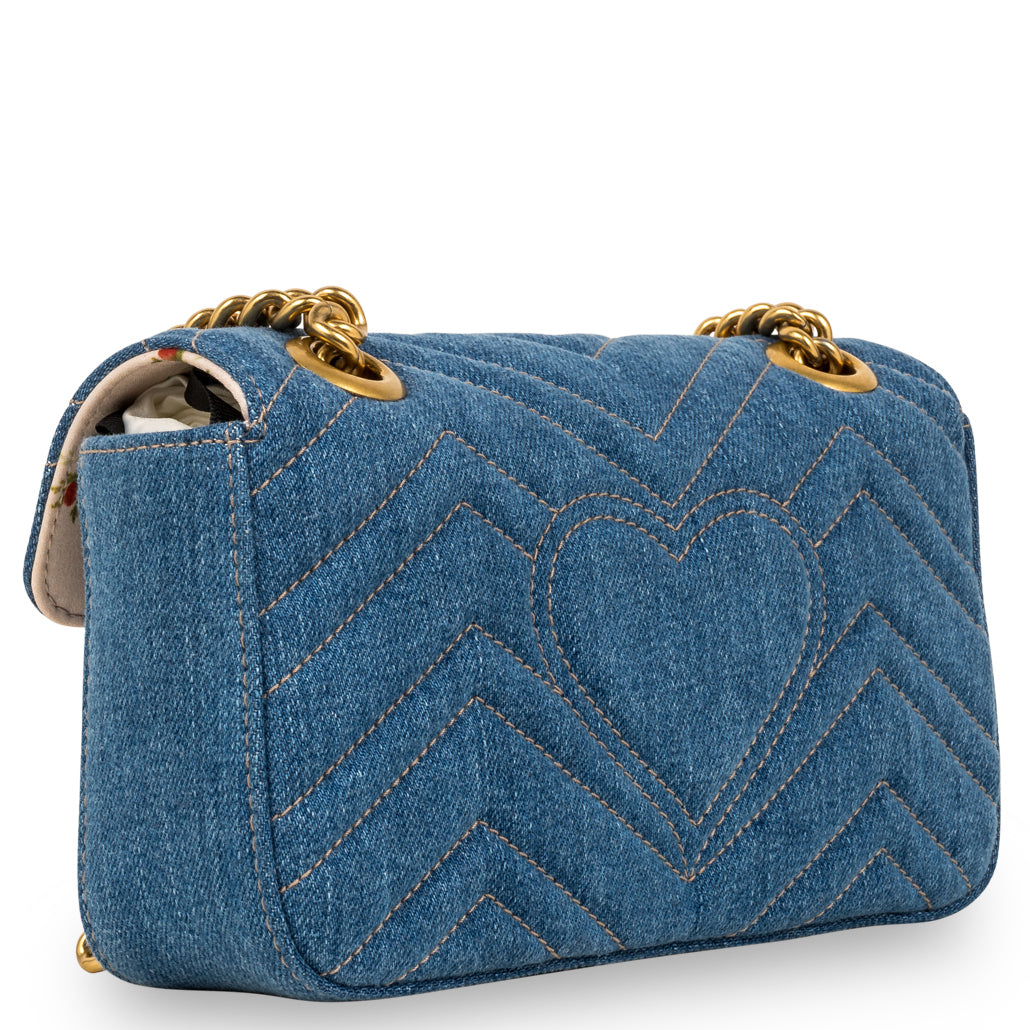 Gucci Marmont Shoulder Bag Denim Mini