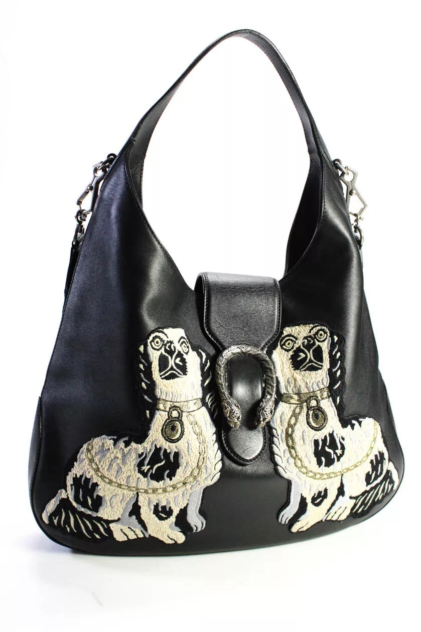 Gucci KING CHARLES SPANIEL DOGS DIONYSUS Calfskin Large Shoulder Bag