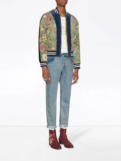 Gucci FLORA SNAKE PRINT SILK BOMBER Apparel