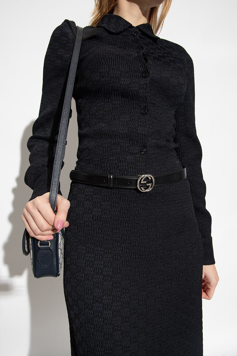 Gucci GG BUCKLE Leather Belt Leather Belt