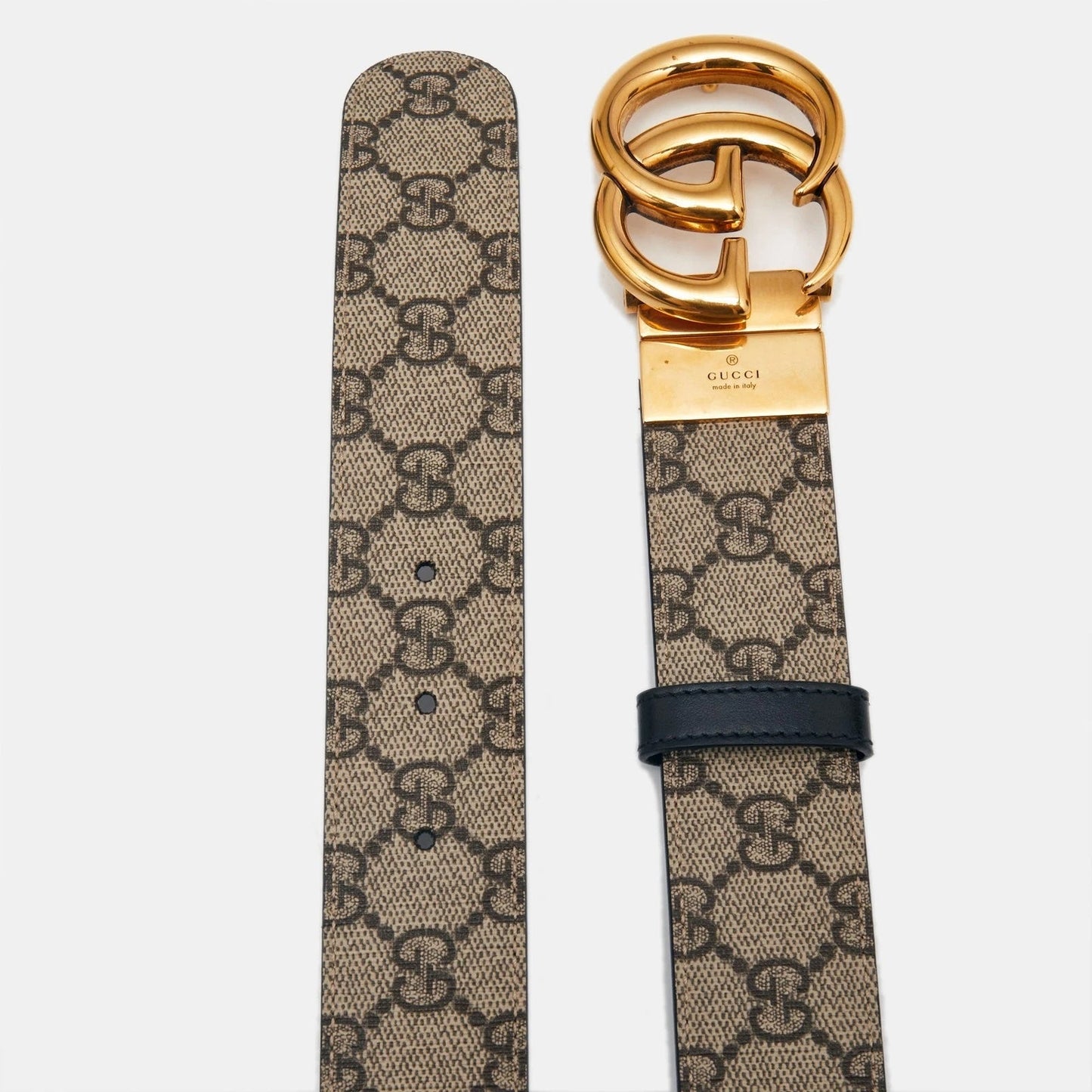 Gucci GG MARMONT Leather Canvas Belt
