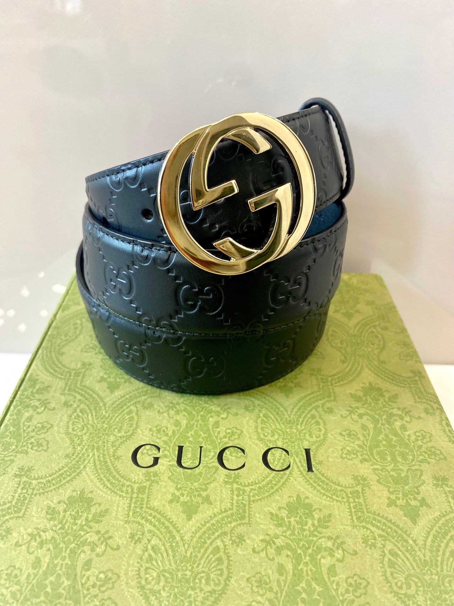 Gucci Guccissima Leather Signature Belt