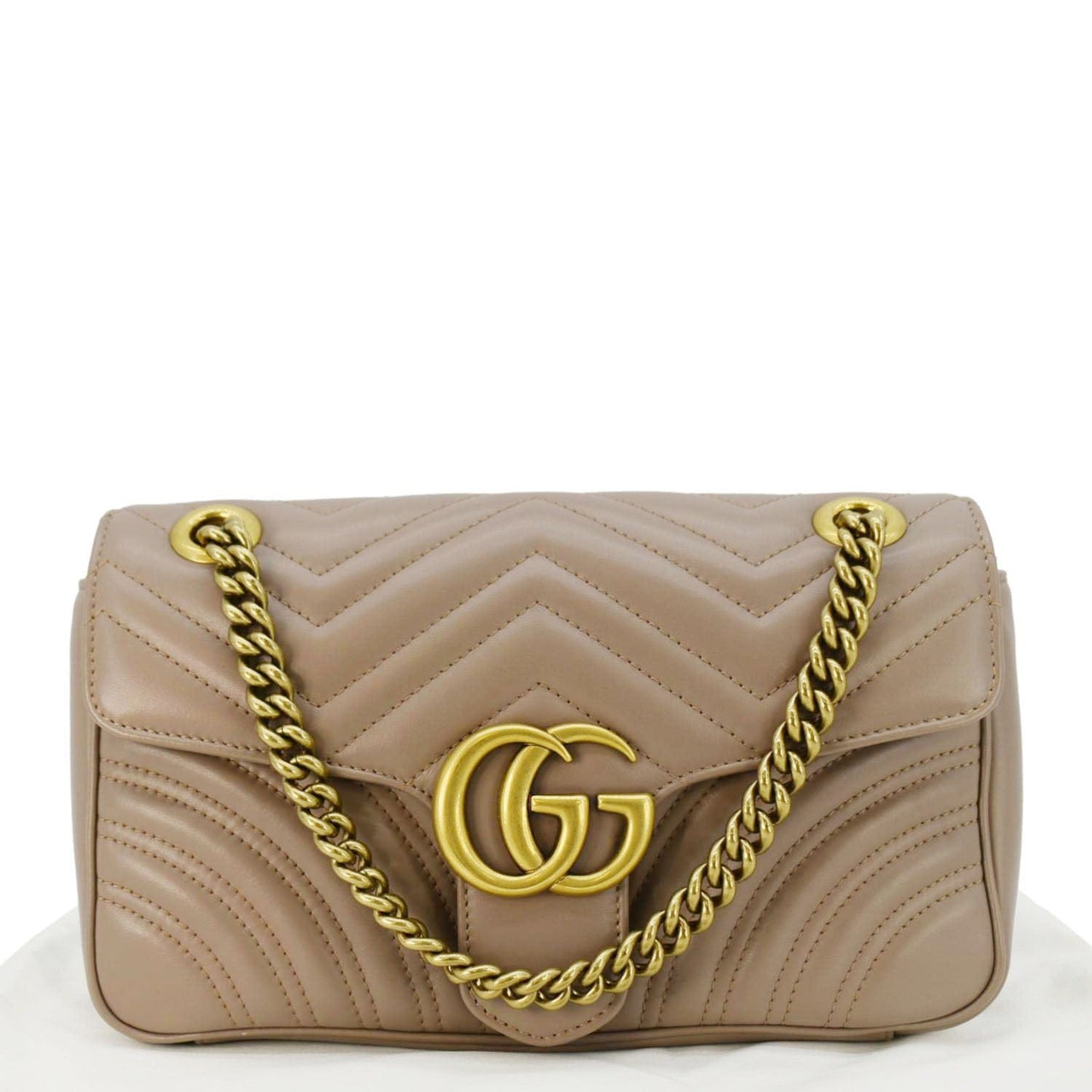 Gucci Marmont Diagonal Crossbody Bag Porcelain Rose Leather Matelasse