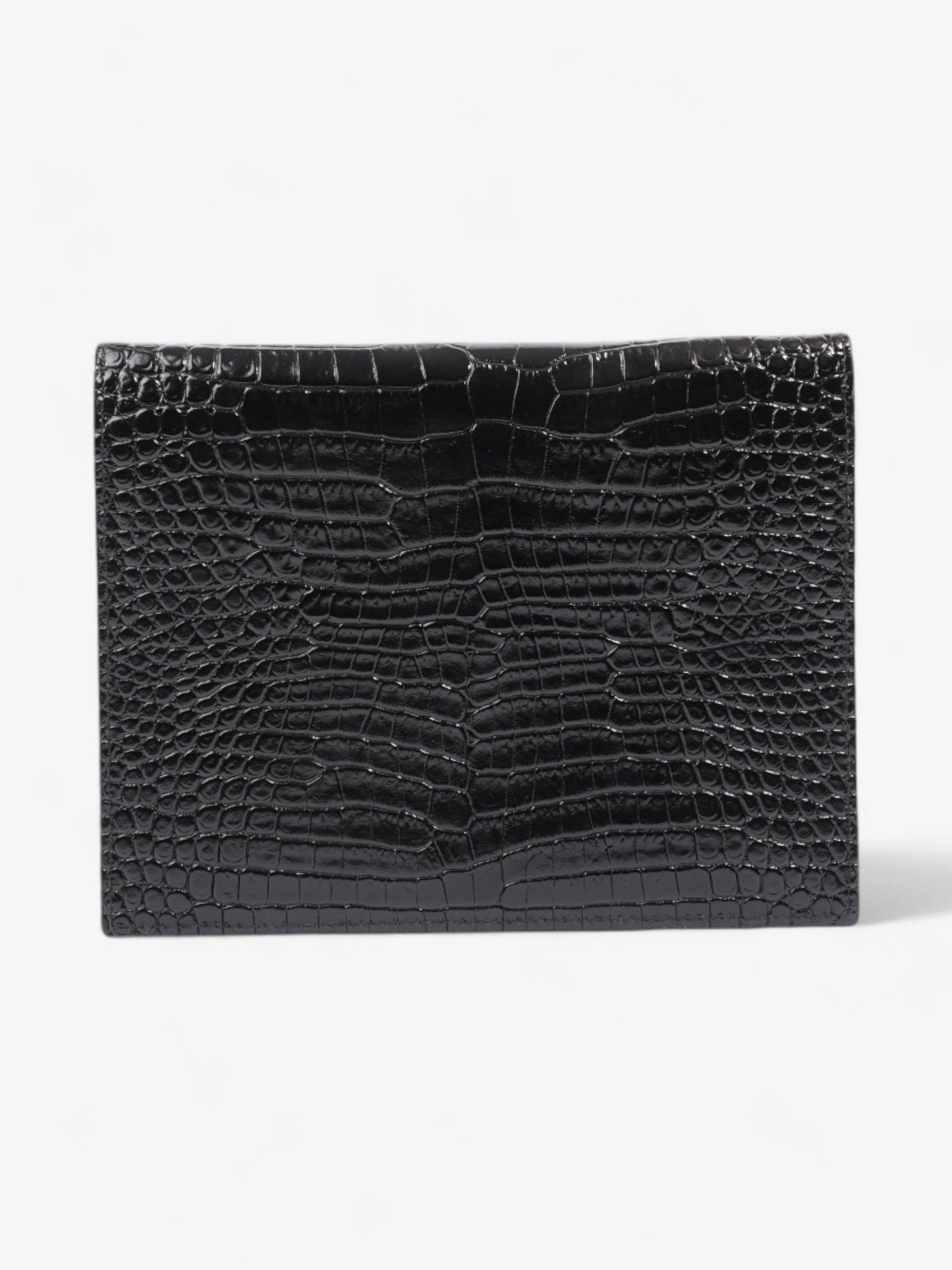 YSL Saint Laurent Uptown Clutch Leather Black Embossed Clutch Bag Embossed Leather 1
