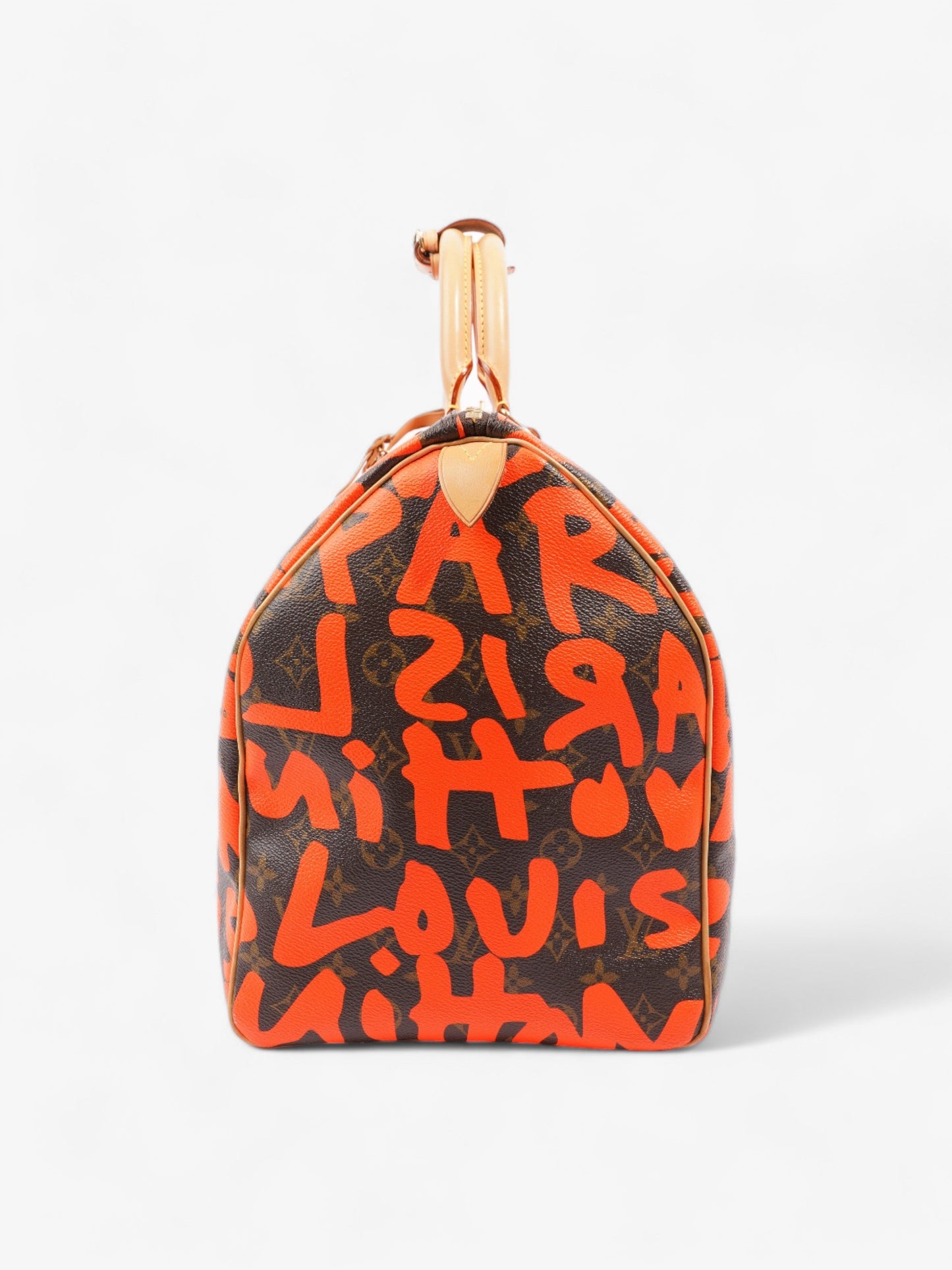 Louis Vuitton Keepall Graffiti 50 Coated Monogram Canvas Coated Canvas Orange Apparel