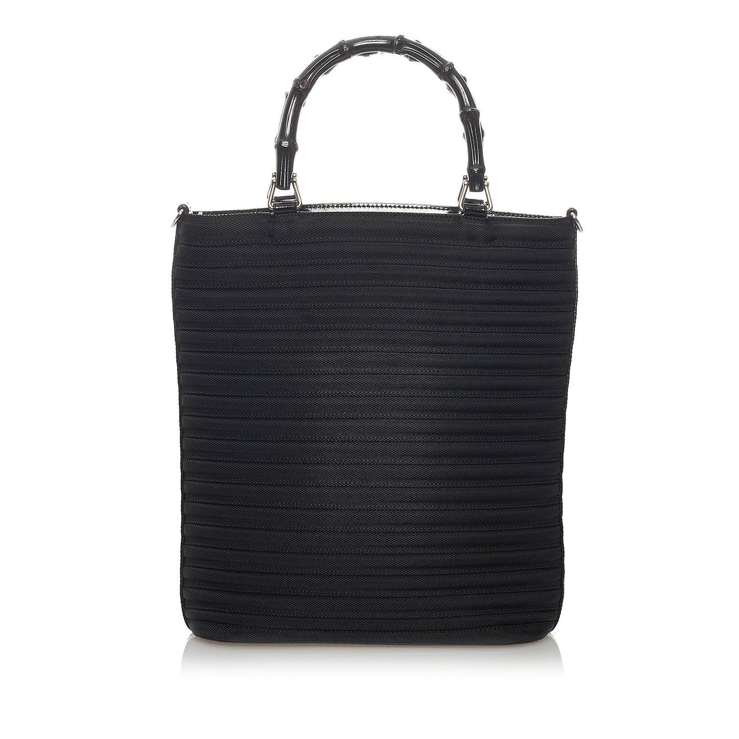 Gucci Bamboo SHG Canvas Black Satchel Bag 3