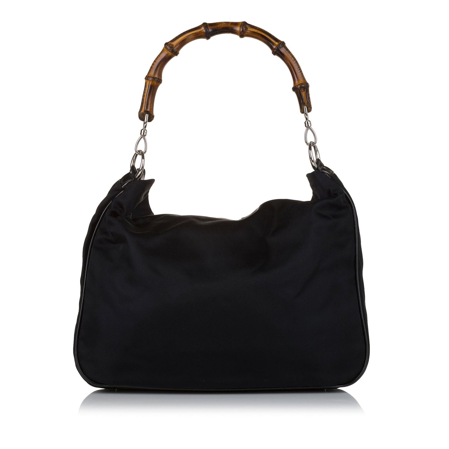 Gucci Bamboo SHG Canvas Black Satchel Bag