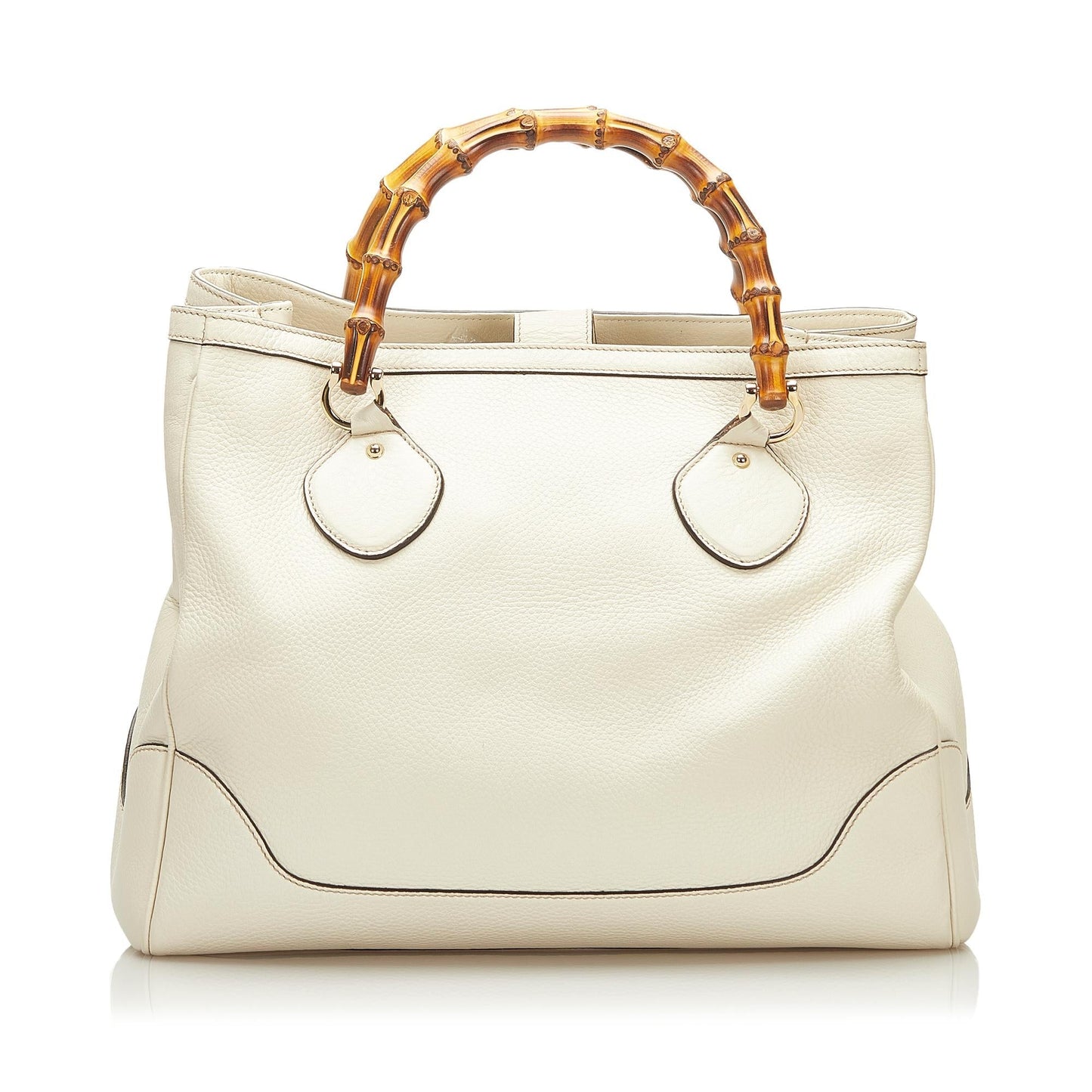 Gucci Bamboo Diana SHG Leather Calf White Tote Bag