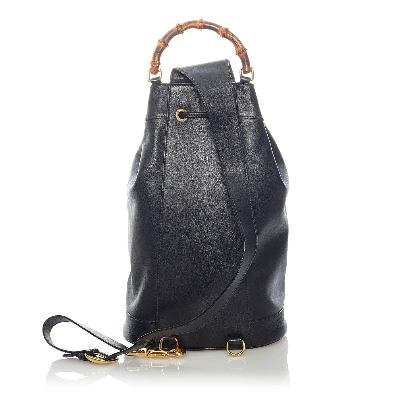 Gucci Bamboo Backpack SHG Leather Calf Black