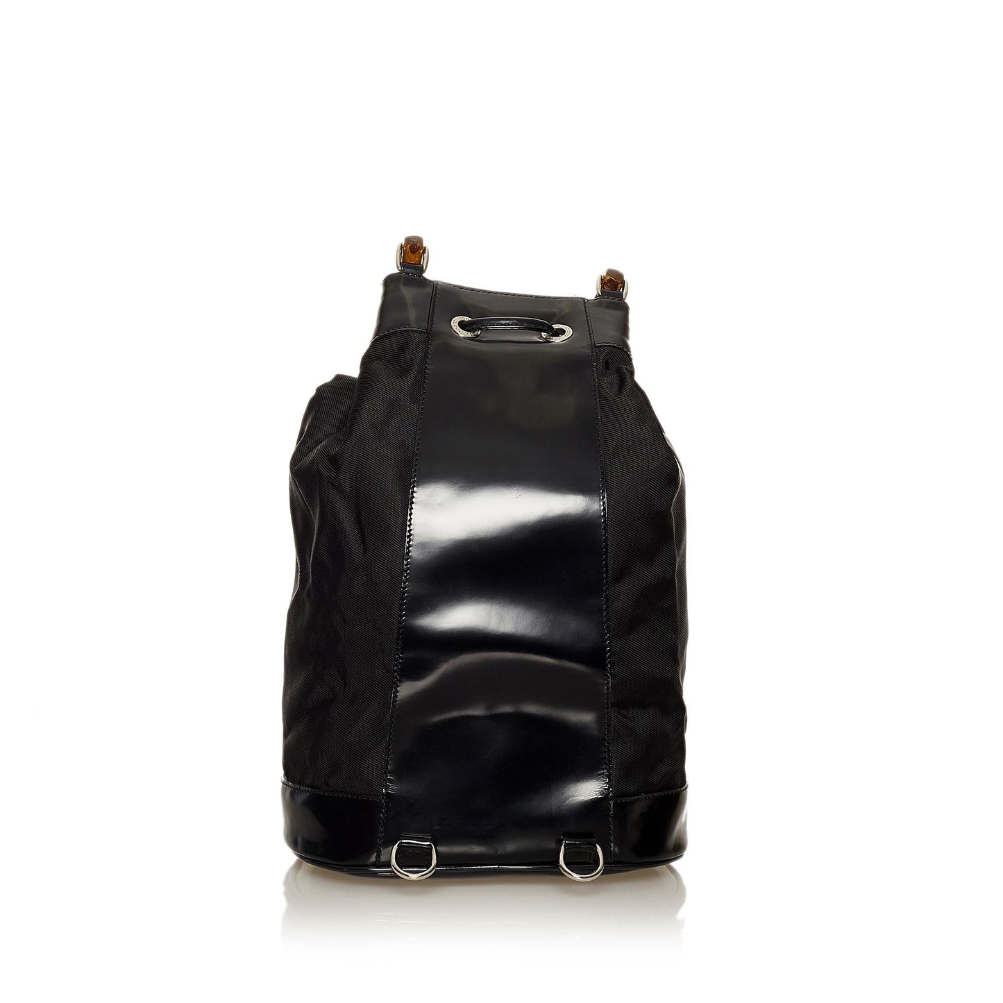 Gucci Bamboo SHG Nylon Black Bucket Shoulder Bag Bag Shg