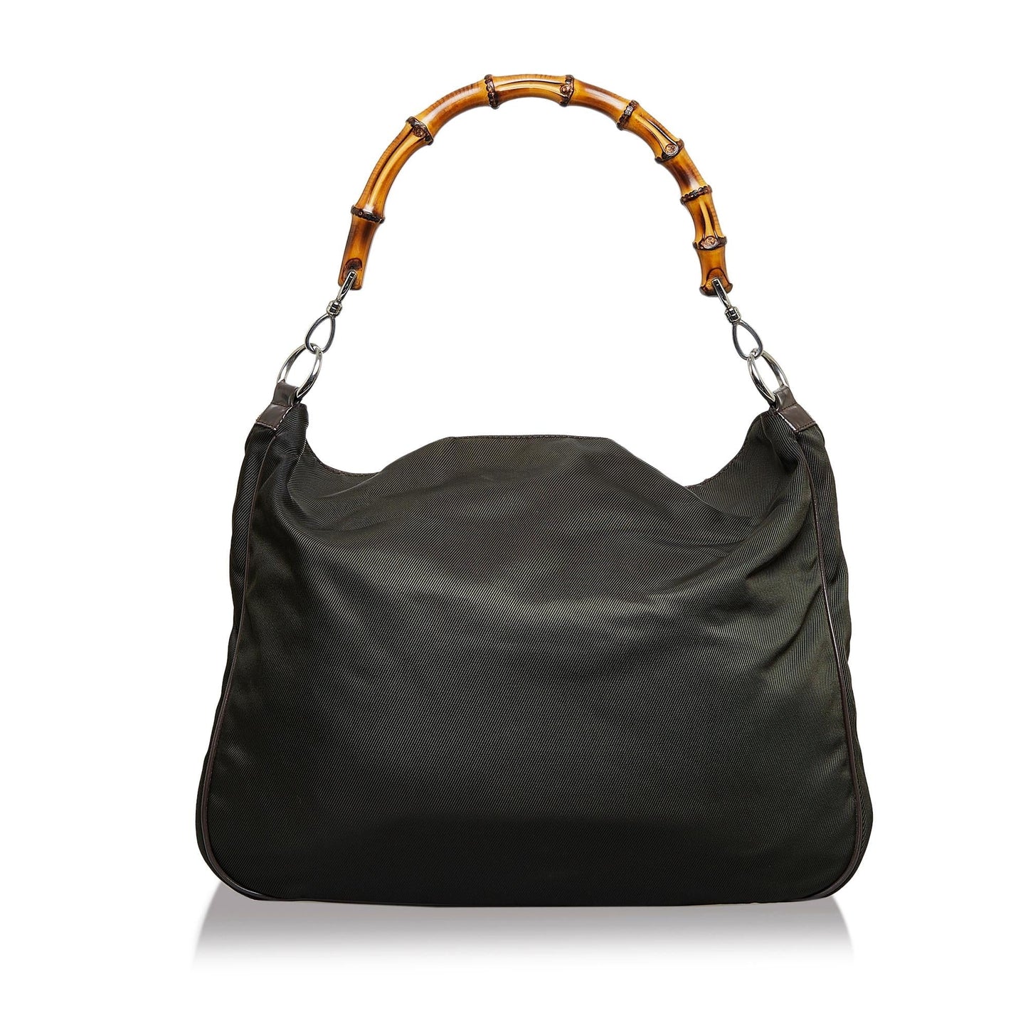 Gucci Bamboo SHG-XjSwa4 Nylon Calf Black Satchel Bag