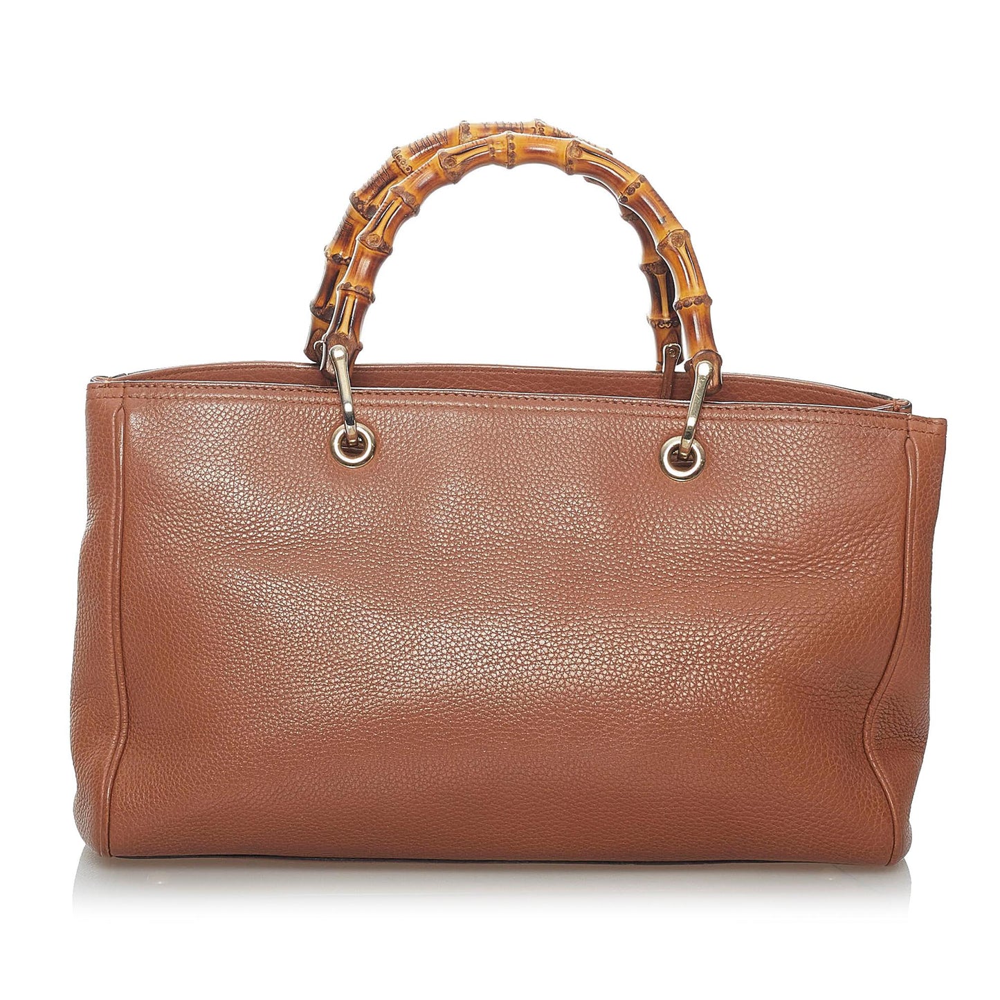 Gucci Bamboo Shopper SHG Leather Calf Brown Satchel Bag Handbag Shg
